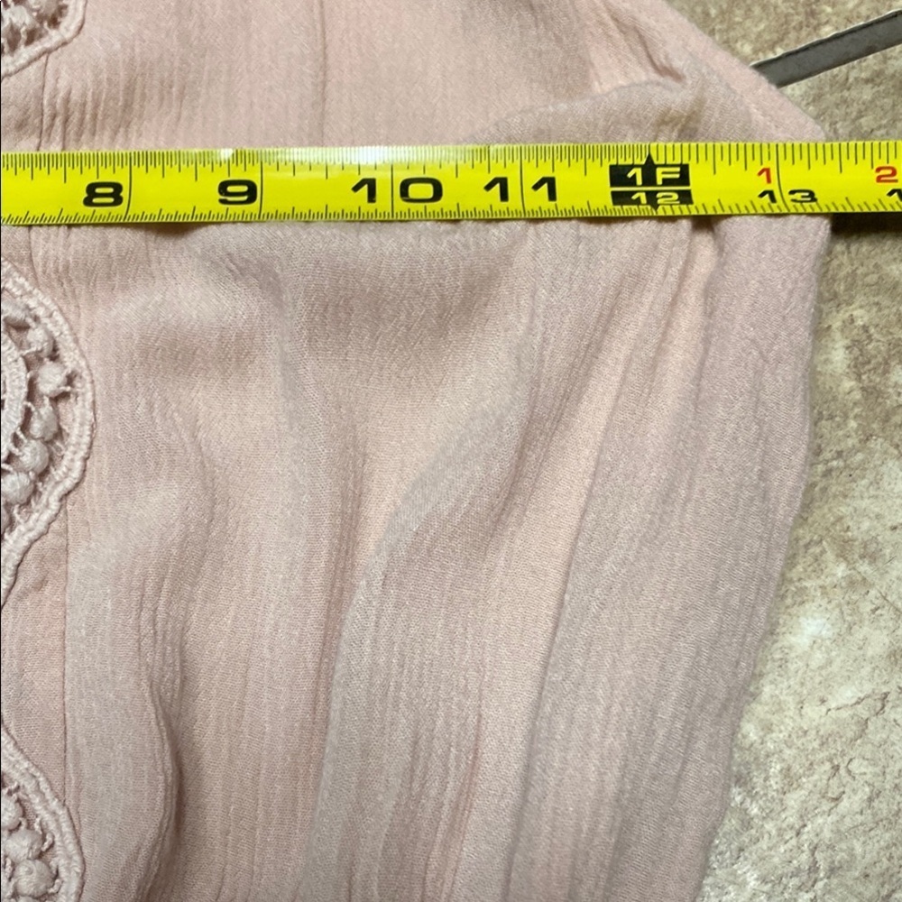 Blush Rayon/Crochet Lace Small Sleeveless Maxi Dress with Spagh. Straps Summer - Picture 8 of 12